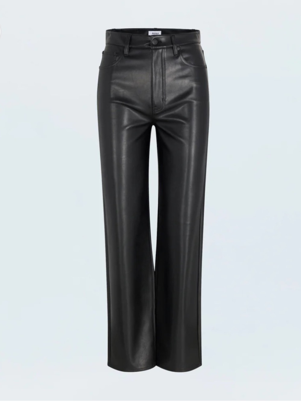 PISTOLA Cassie Super high rise straight faux leather pants onyx